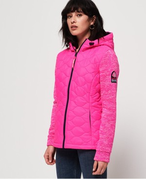 Superdry SD Storm Quilted Hybrid Női Kabát Rózsaszín | OSVKE0569